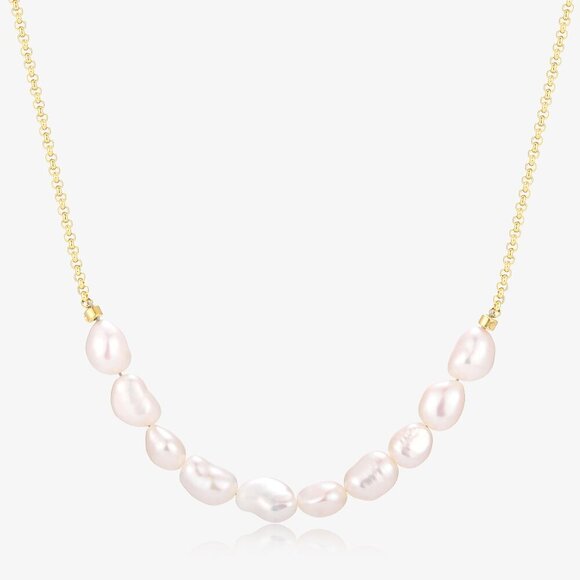 Smiling Face Design Fresh Water Pearl Necklace - Picture 2 of 4